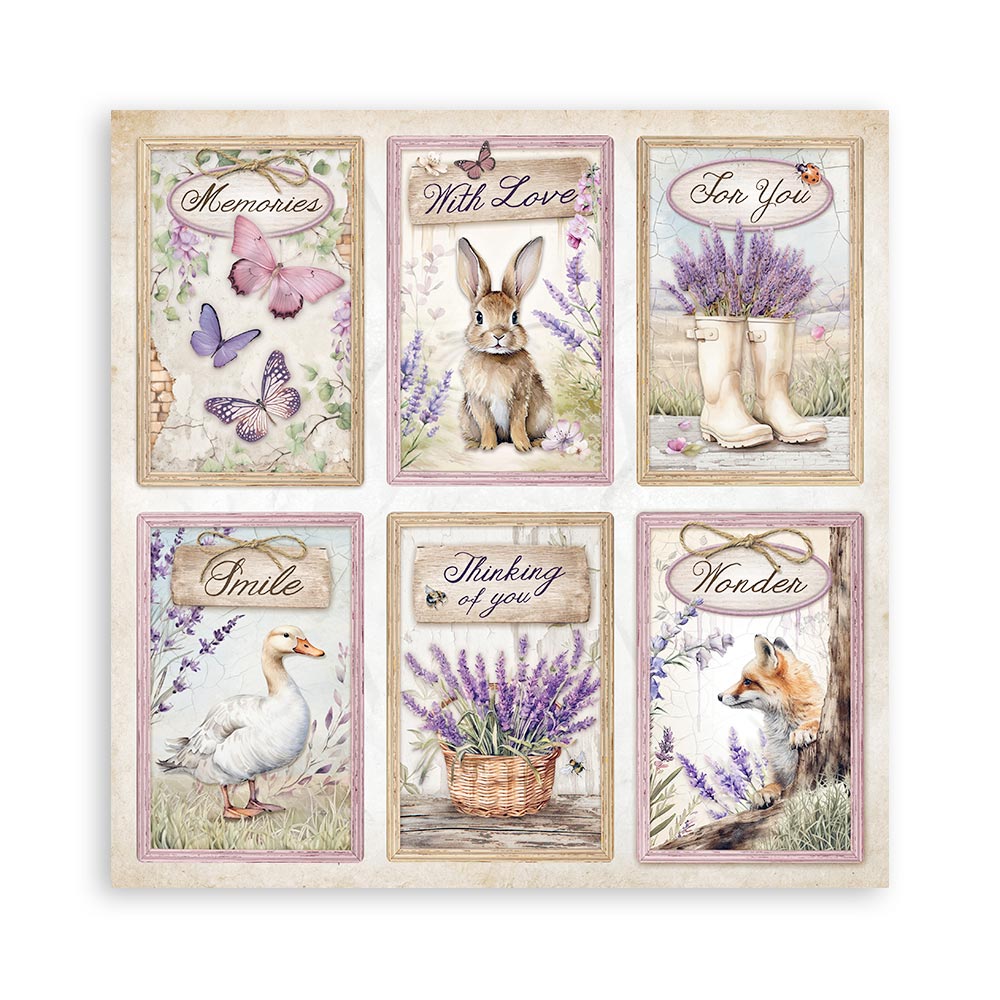 STAMPERIA 8" X 8" DOUBLE FACED PAPER PAD - LAVENDER