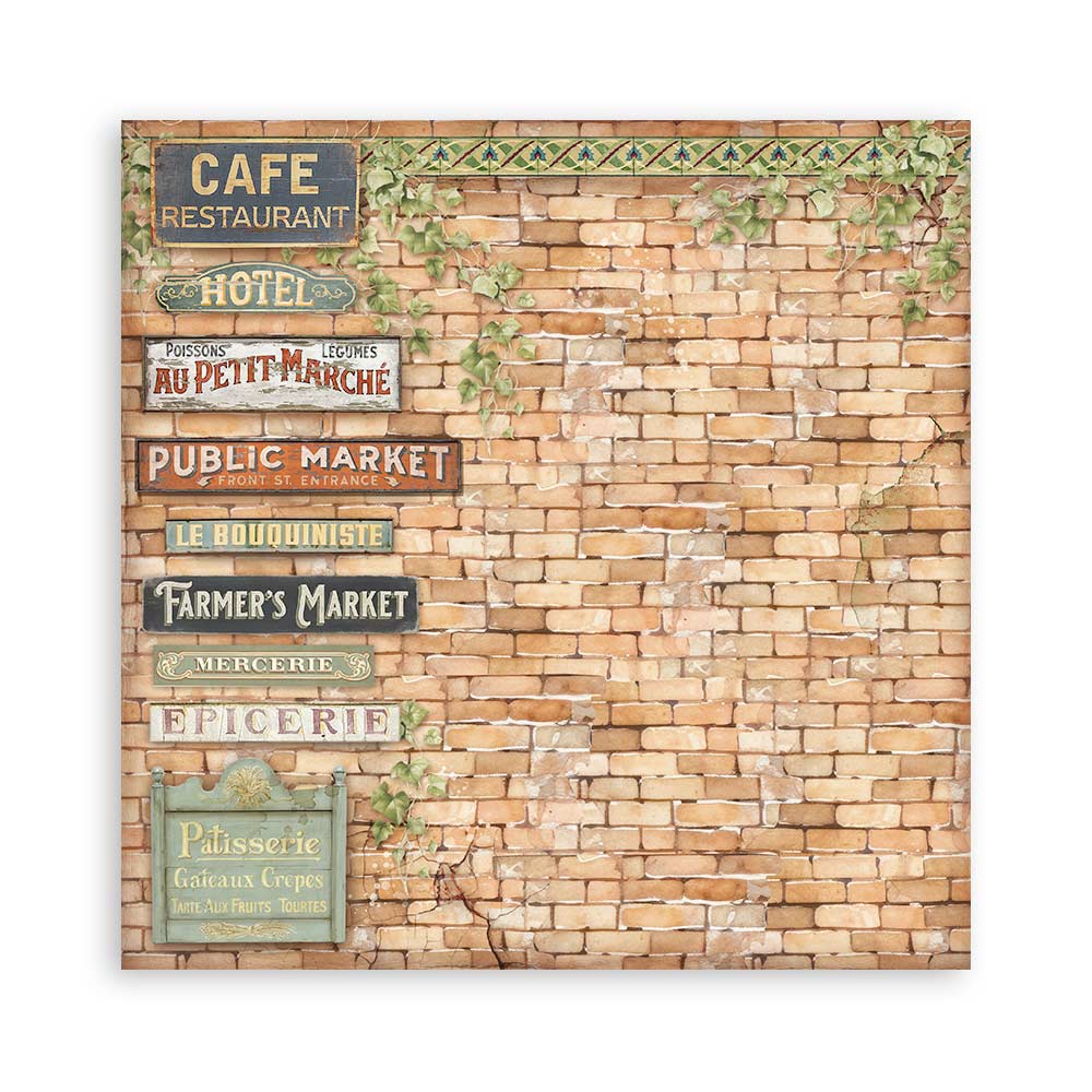 STAMPERIA 8" X 8" DOUBLE FACED PAPER PAD - ART OF TRAVELLING