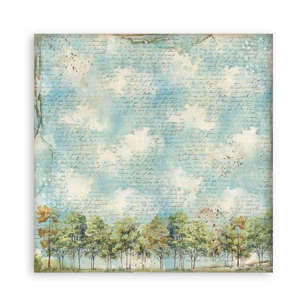 STAMPERIA 8" X 8" DOUBLE FACED PAPER PAD - ART OF TRAVELLING