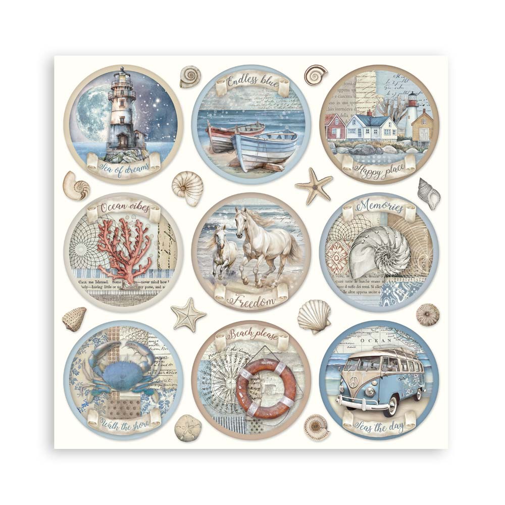 STAMPERIA 8" X 8" DOUBLE FACED PAPER PAD - SILENT SEA