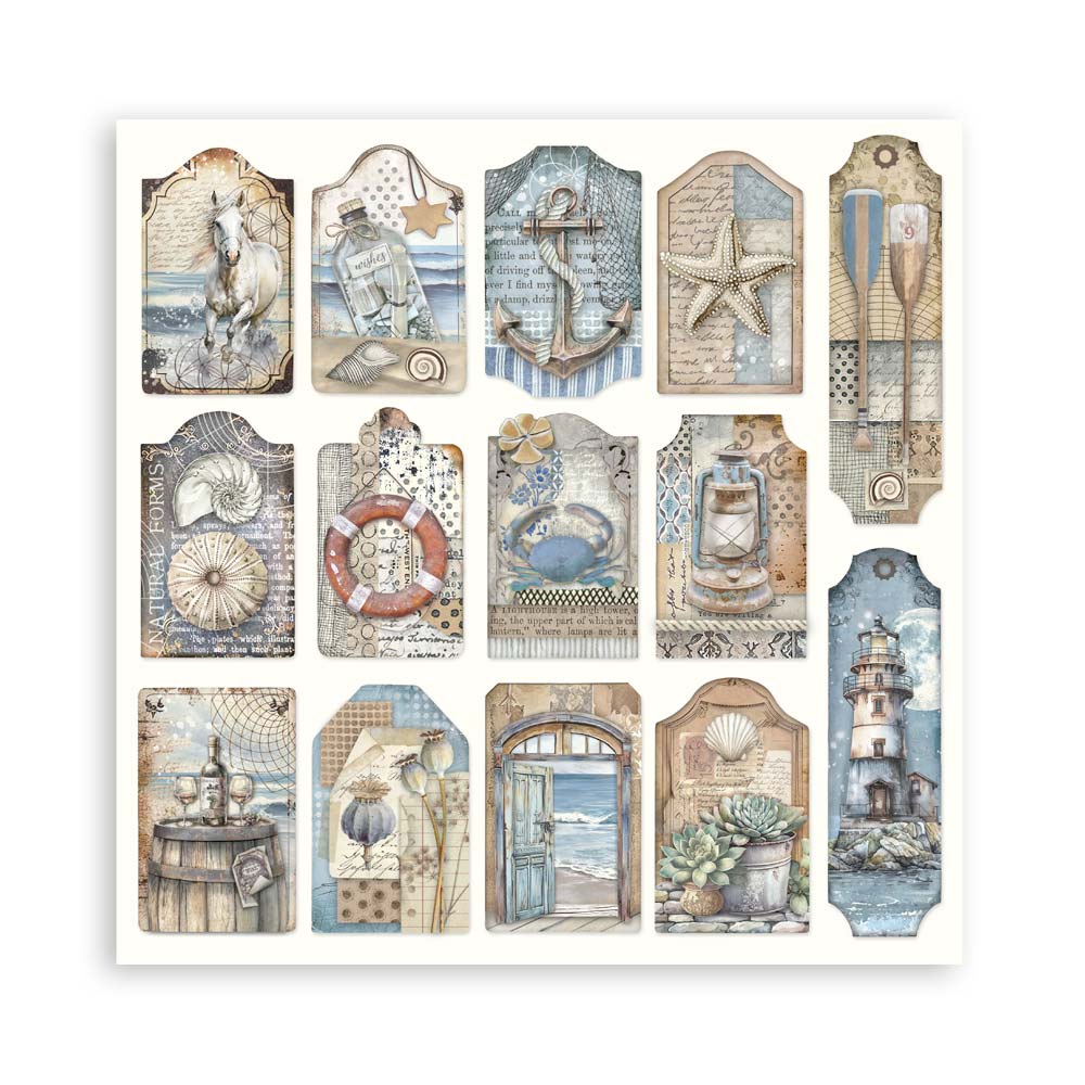 STAMPERIA 8" X 8" DOUBLE FACED PAPER PAD - SILENT SEA