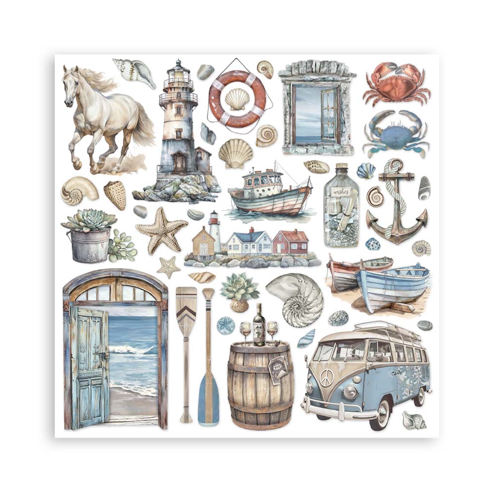 STAMPERIA 8" X 8" DOUBLE FACED PAPER PAD - SILENT SEA