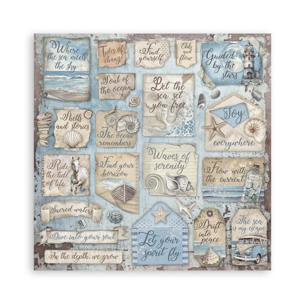 STAMPERIA 8" X 8" DOUBLE FACED PAPER PAD - SILENT SEA