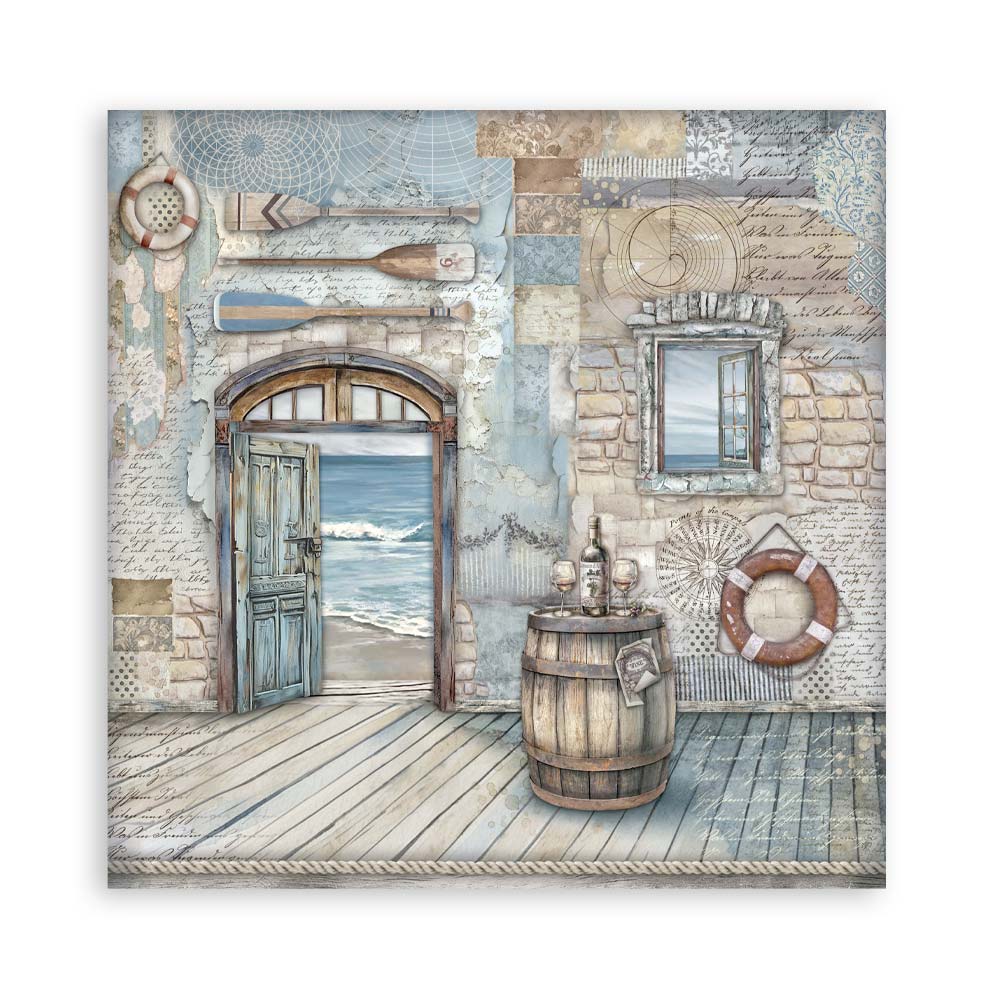 STAMPERIA 8" X 8" DOUBLE FACED PAPER PAD - SILENT SEA