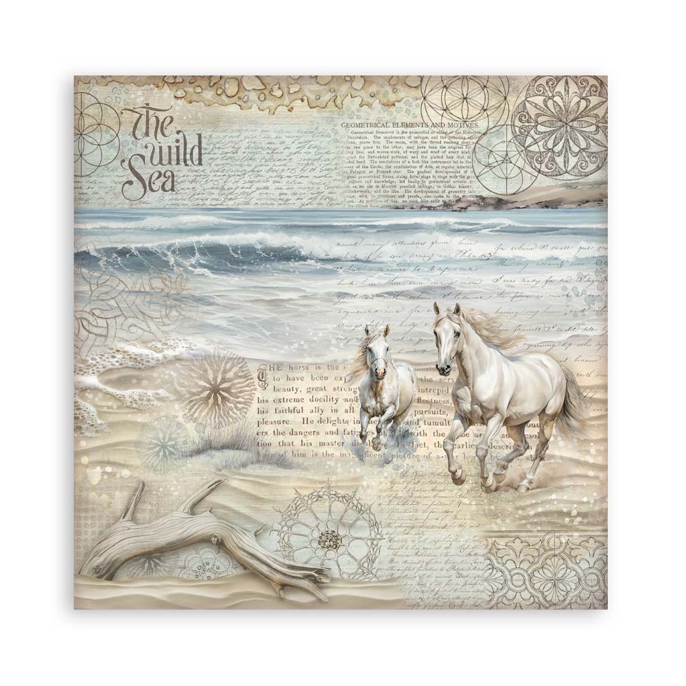 STAMPERIA 8" X 8" DOUBLE FACED PAPER PAD - SILENT SEA