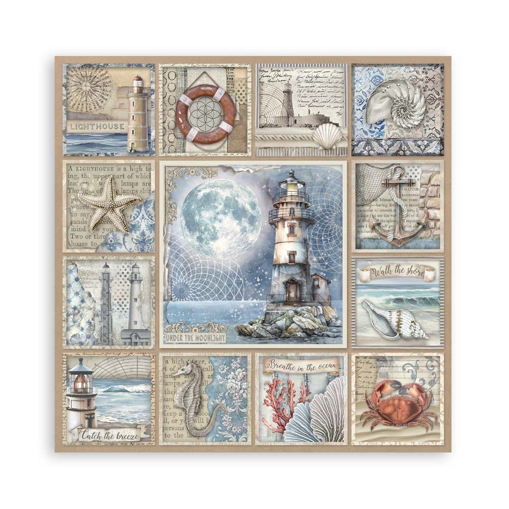 STAMPERIA 8" X 8" DOUBLE FACED PAPER PAD - SILENT SEA