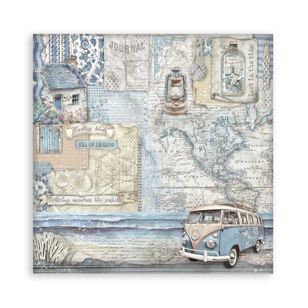 STAMPERIA 8" X 8" DOUBLE FACED PAPER PAD - SILENT SEA