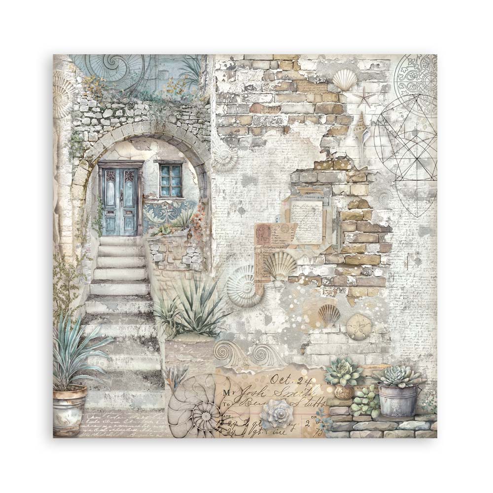 STAMPERIA 8" X 8" DOUBLE FACED PAPER PAD - SILENT SEA