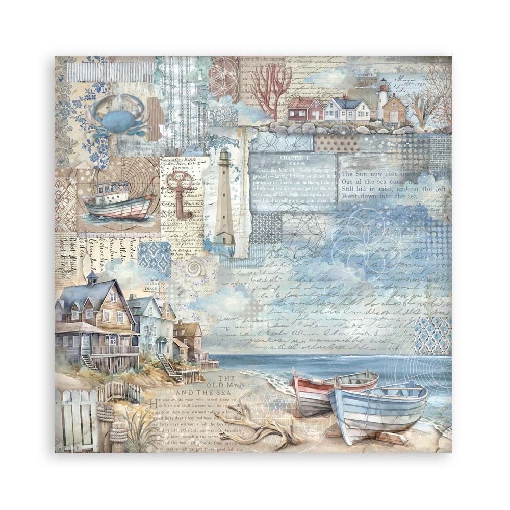 STAMPERIA 8" X 8" DOUBLE FACED PAPER PAD - SILENT SEA