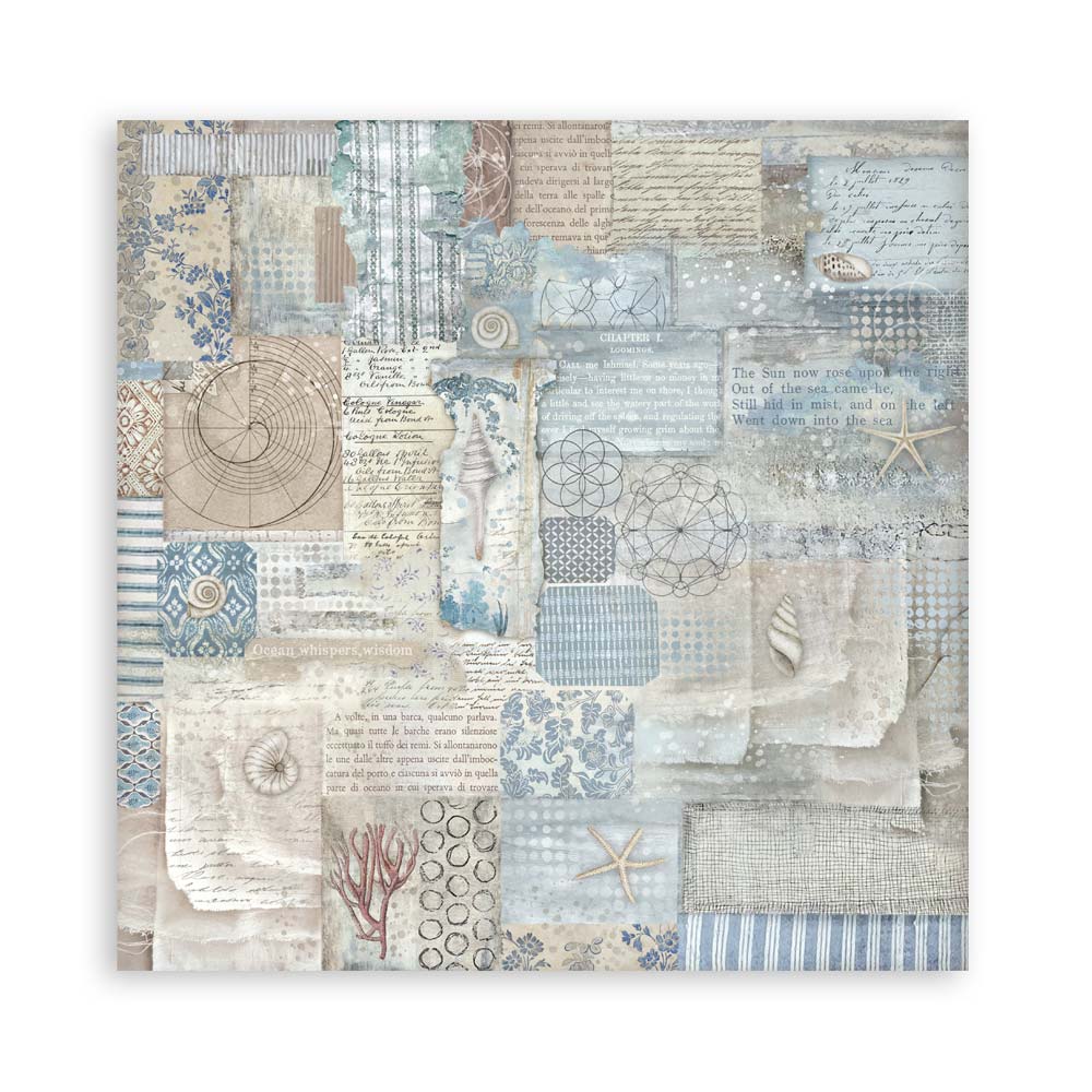 STAMPERIA 8" X 8" DOUBLE FACED PAPER PAD - SILENT SEA