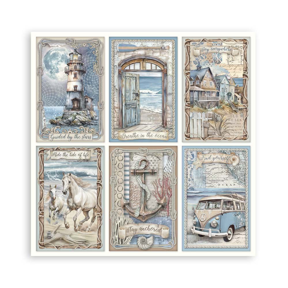 STAMPERIA 8" X 8" DOUBLE FACED PAPER PAD - SILENT SEA
