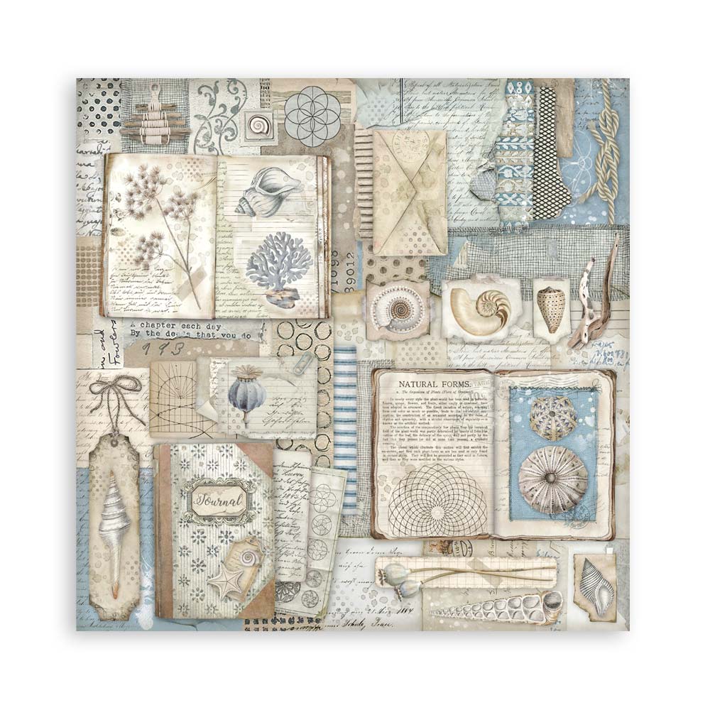 STAMPERIA 8" X 8" DOUBLE FACED PAPER PAD - SILENT SEA