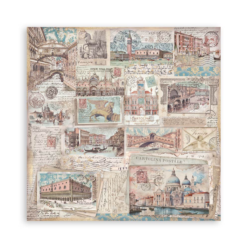 STAMPERIA 12" X 12" DOUBLE FACED PAPER PAD - VENICE CITY OF ART