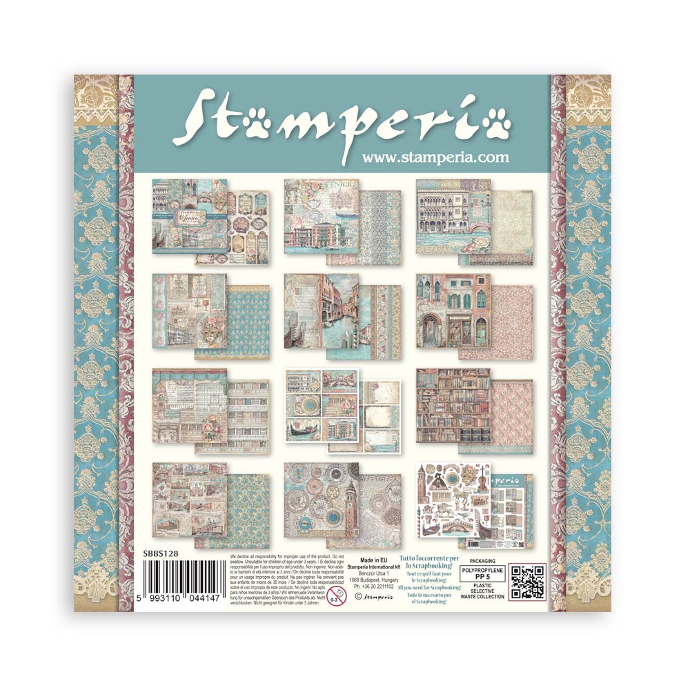 STAMPERIA 12" X 12" DOUBLE FACED PAPER PAD - VENICE CITY OF ART