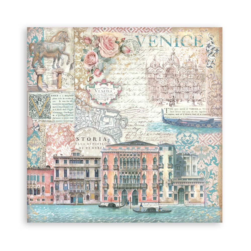 STAMPERIA 12" X 12" DOUBLE FACED PAPER PAD - VENICE CITY OF ART