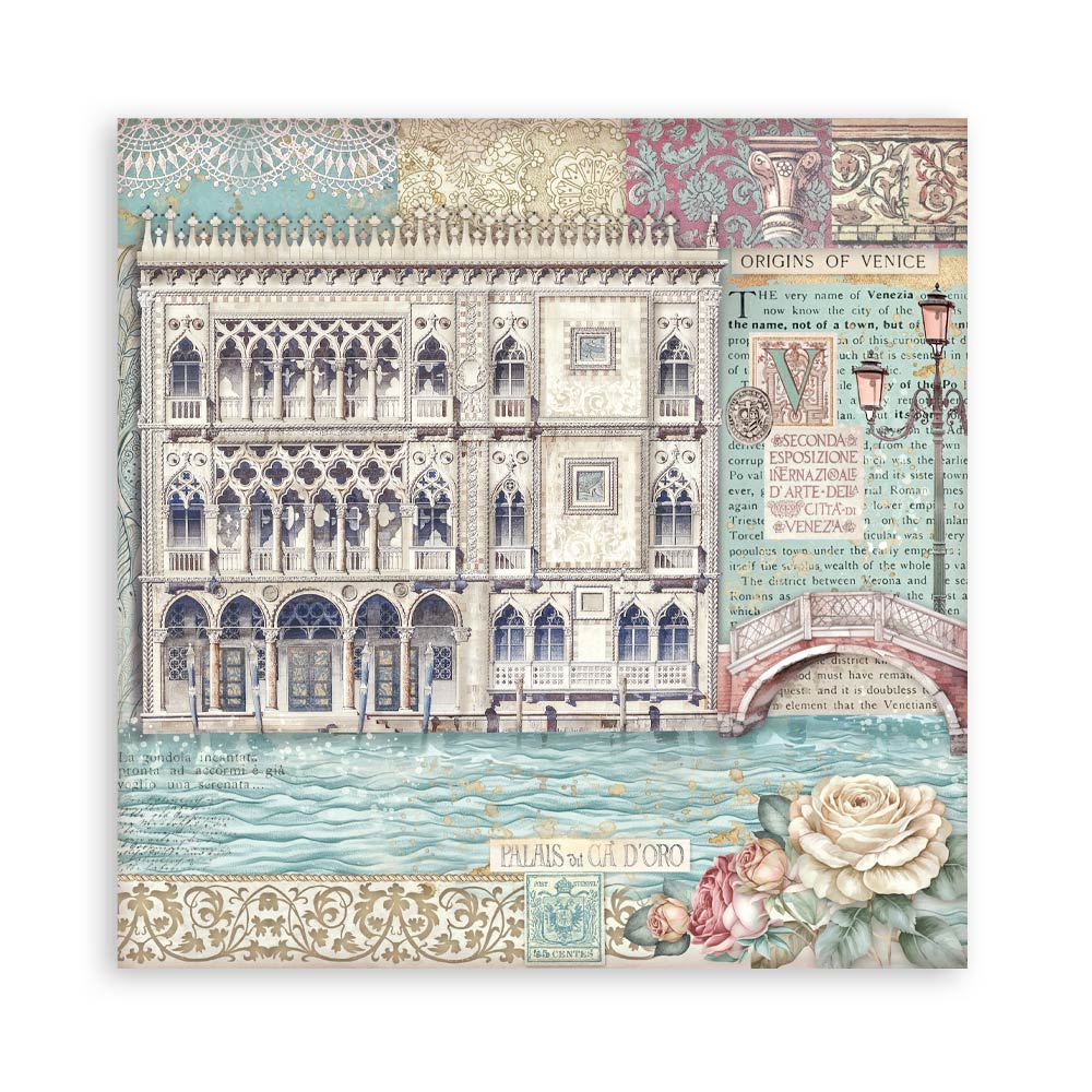 STAMPERIA 12" X 12" DOUBLE FACED PAPER PAD - VENICE CITY OF ART