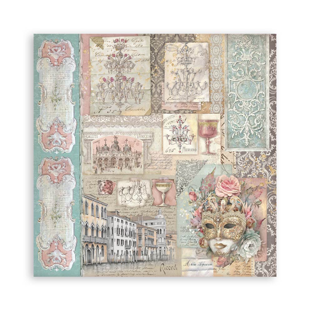 STAMPERIA 12" X 12" DOUBLE FACED PAPER PAD - VENICE CITY OF ART