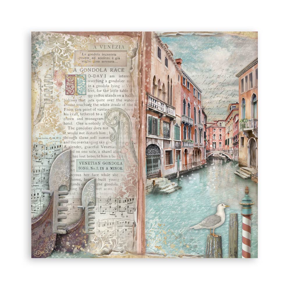 STAMPERIA 12" X 12" DOUBLE FACED PAPER PAD - VENICE CITY OF ART
