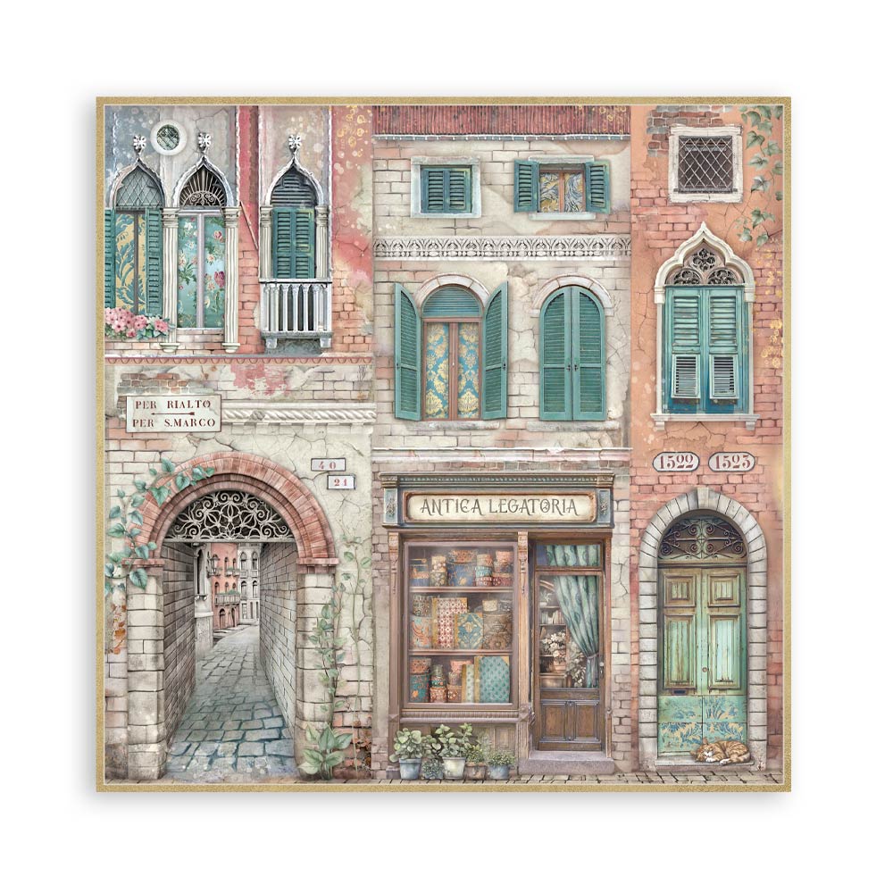 STAMPERIA 12" X 12" DOUBLE FACED PAPER PAD - VENICE CITY OF ART