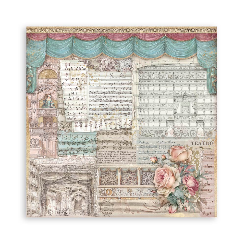 STAMPERIA 12" X 12" DOUBLE FACED PAPER PAD - VENICE CITY OF ART