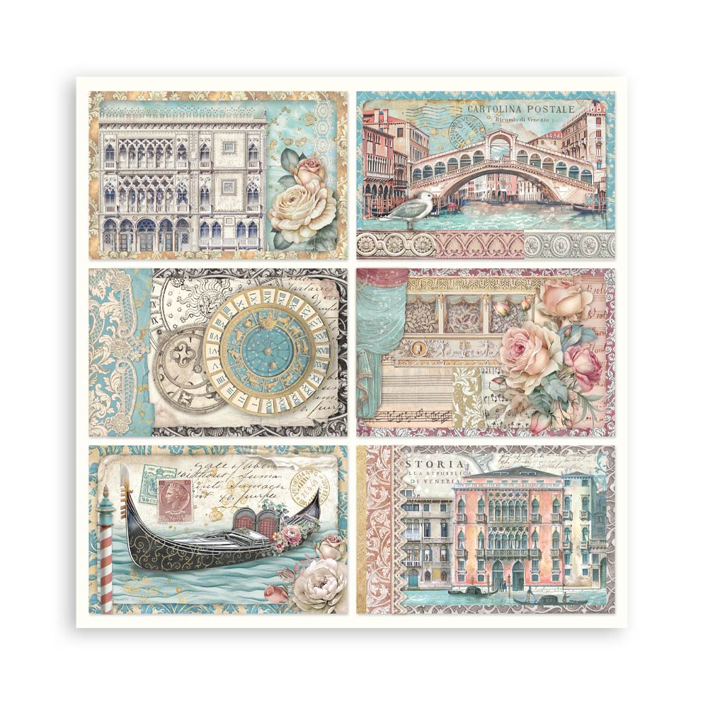 STAMPERIA 12" X 12" DOUBLE FACED PAPER PAD - VENICE CITY OF ART