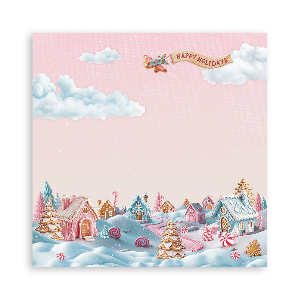 STAMPERIA 8" X 8" DOUBLE FACED PAPER PAD - CANDY CHRISTMAS