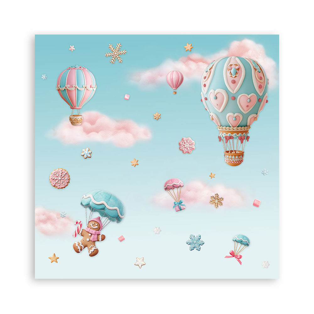 STAMPERIA 8" X 8" DOUBLE FACED PAPER PAD - CANDY CHRISTMAS