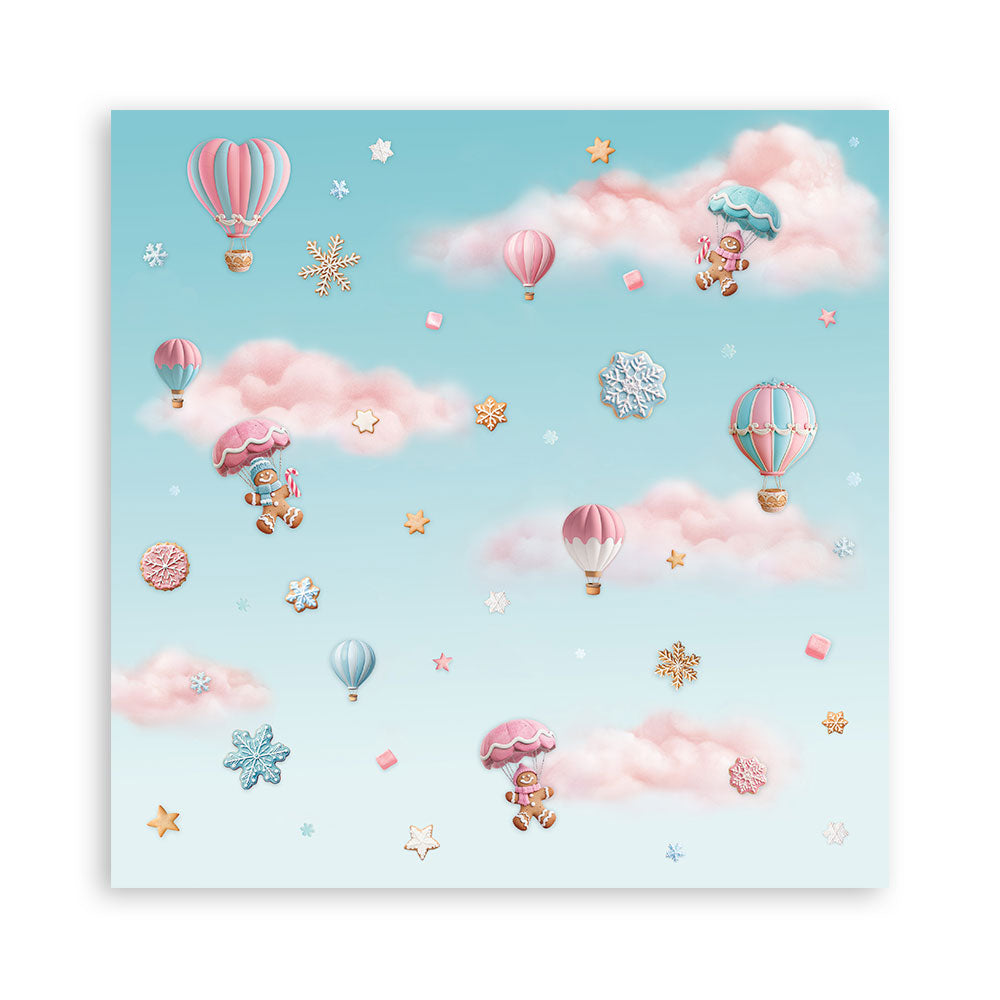 STAMPERIA 8" X 8" DOUBLE FACED PAPER PAD - CANDY CHRISTMAS