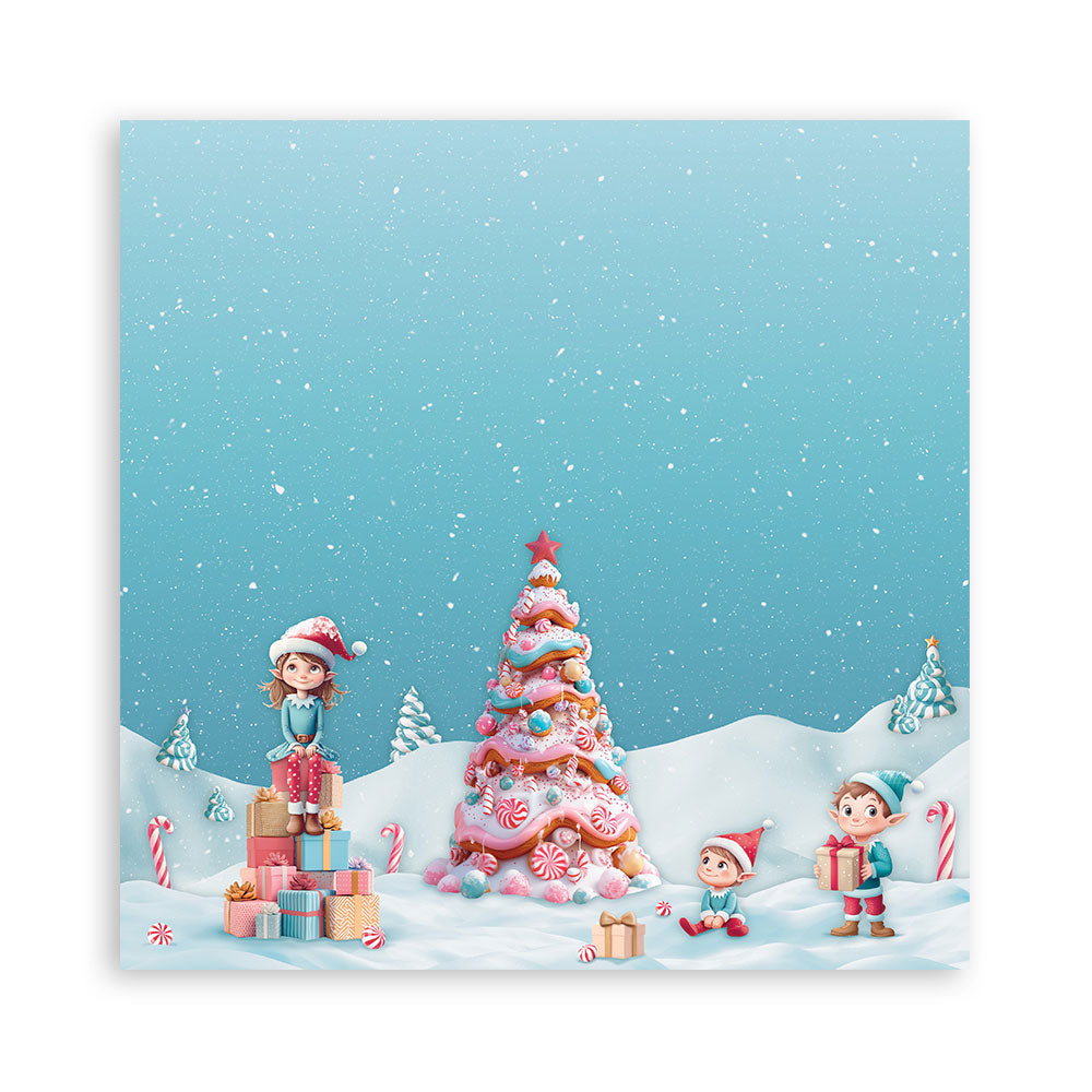 STAMPERIA 8" X 8" DOUBLE FACED PAPER PAD - CANDY CHRISTMAS
