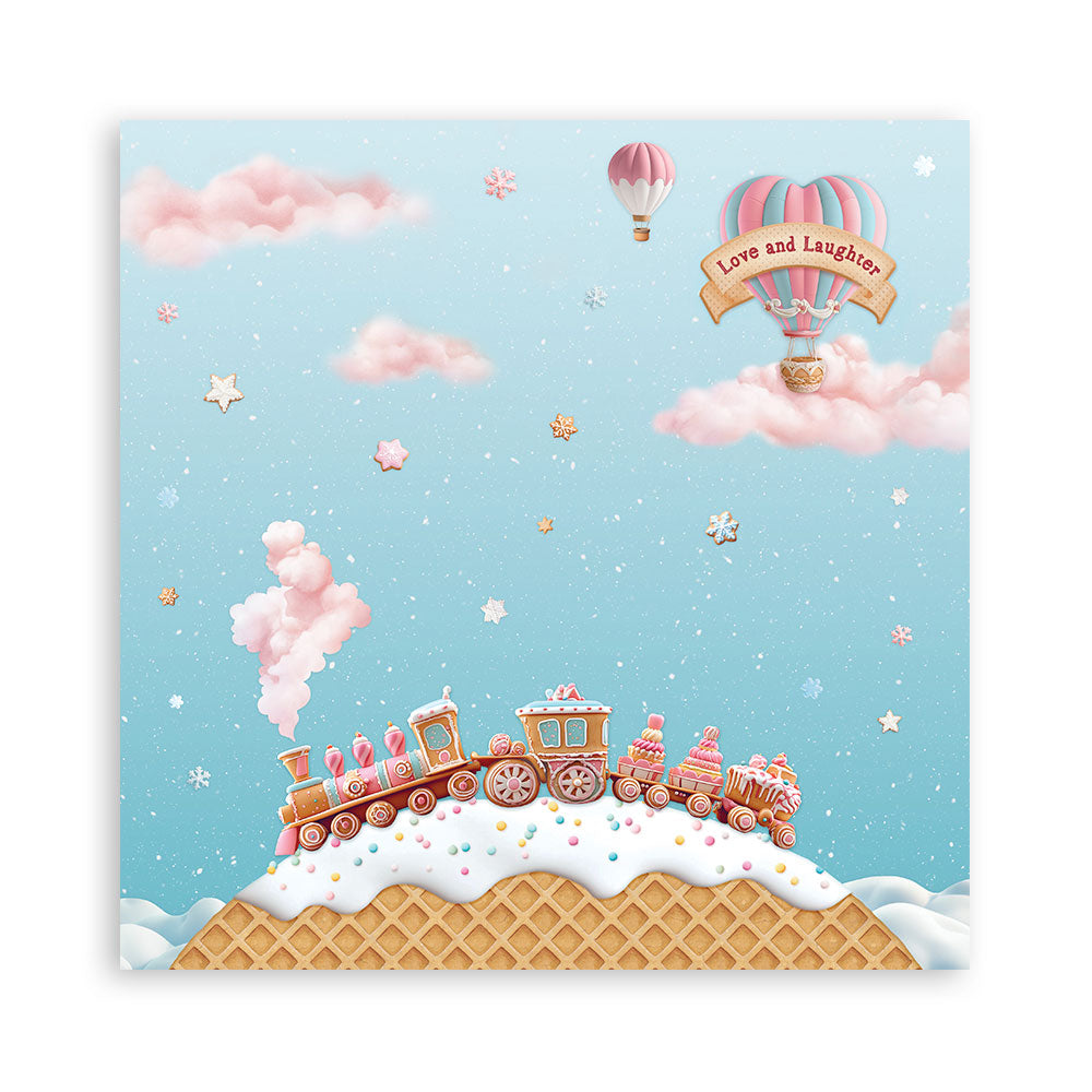 STAMPERIA 8" X 8" DOUBLE FACED PAPER PAD - CANDY CHRISTMAS