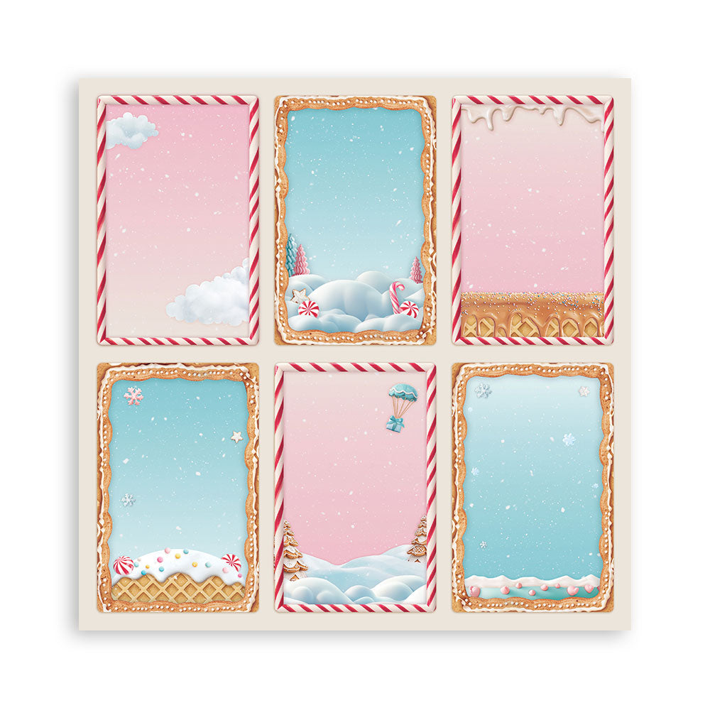 STAMPERIA 8" X 8" DOUBLE FACED PAPER PAD - CANDY CHRISTMAS