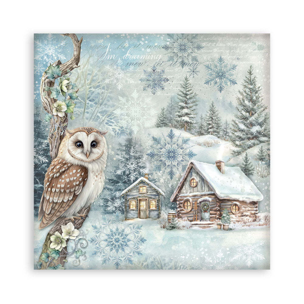 STAMPERIA 8" X 8" DOUBLE FACED PAPER PAD - THE OWL'S HOUSE
