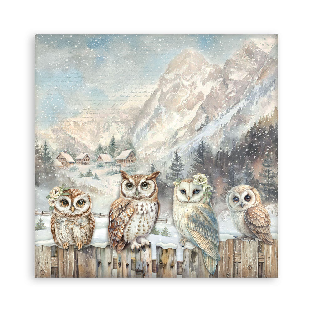 STAMPERIA 8" X 8" DOUBLE FACED PAPER PAD - THE OWL'S HOUSE