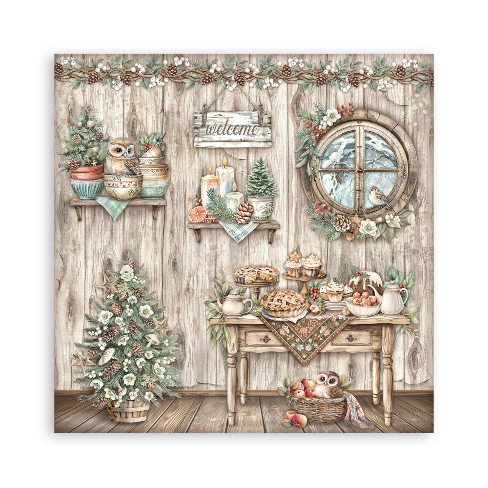 STAMPERIA 8" X 8" DOUBLE FACED PAPER PAD - THE OWL'S HOUSE