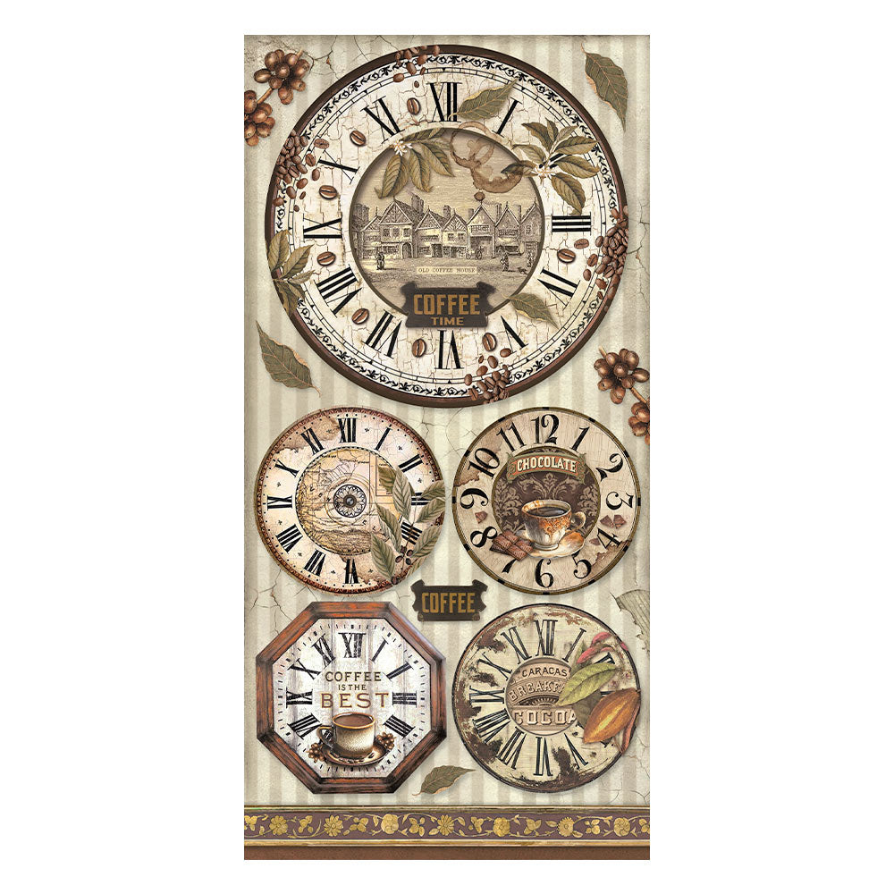 STAMPERIA DOUBLE SIDED 10 PAGE 12" X 6" COLLECTABLES PAD - COFFEE AND CHOCOLATE