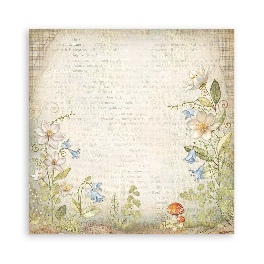 STAMPERIA SINGLE SIDED 22 PAGE 12" X 12" MAXI PAPER PAD - HIDDEN GROVE