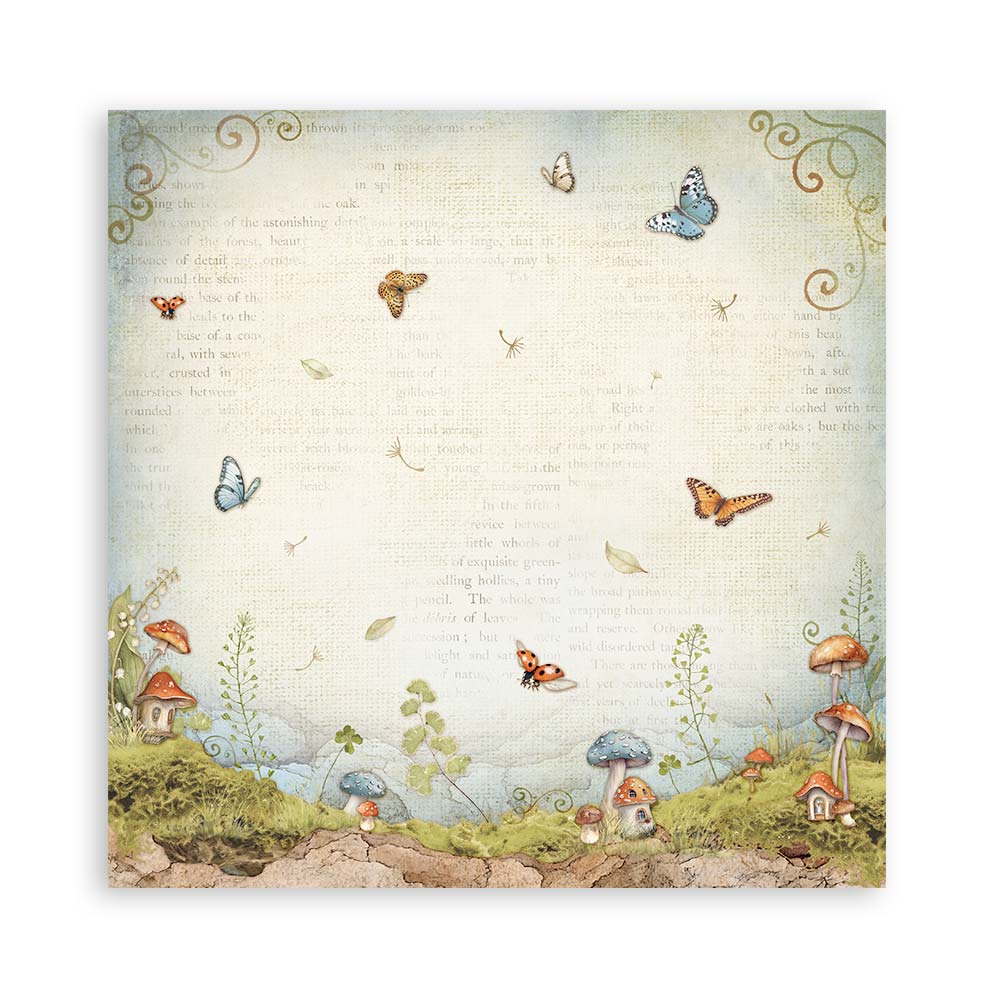 STAMPERIA SINGLE SIDED 22 PAGE 12" X 12" MAXI PAPER PAD - HIDDEN GROVE