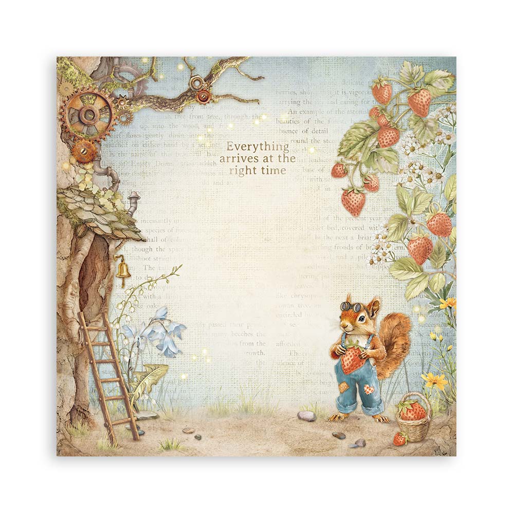 STAMPERIA SINGLE SIDED 22 PAGE 12" X 12" MAXI PAPER PAD - HIDDEN GROVE