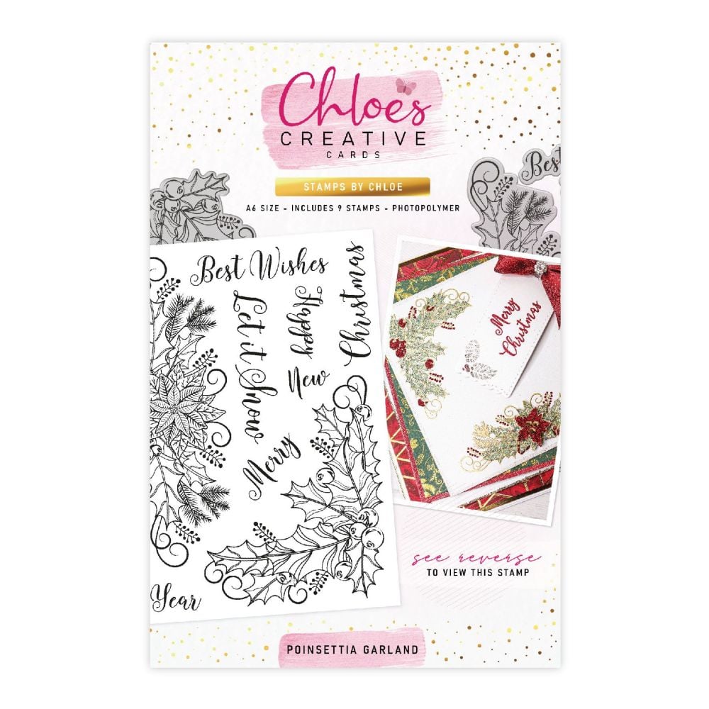 CHLOES CREATIVE CARDS POINSETTIA GARLAND STAMP SET