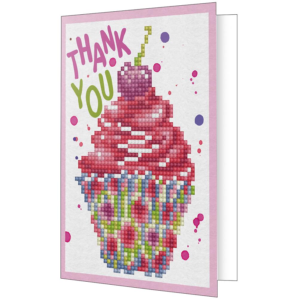 DIAMOND DOTZ DIAMOND ART GREETING CARD KIT 5"X7" -THANK YOU DESIGN