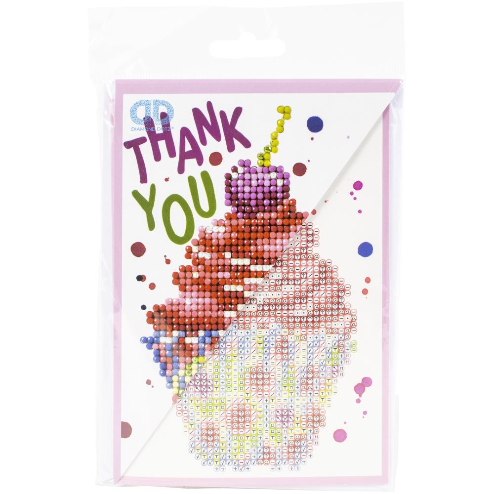 DIAMOND DOTZ DIAMOND ART GREETING CARD KIT 5"X7" -THANK YOU DESIGN