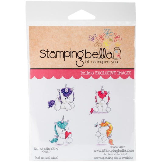 SET OF UNICORNS UNMOUNTED RUBBER STAMP SET - STAMPING BELLA