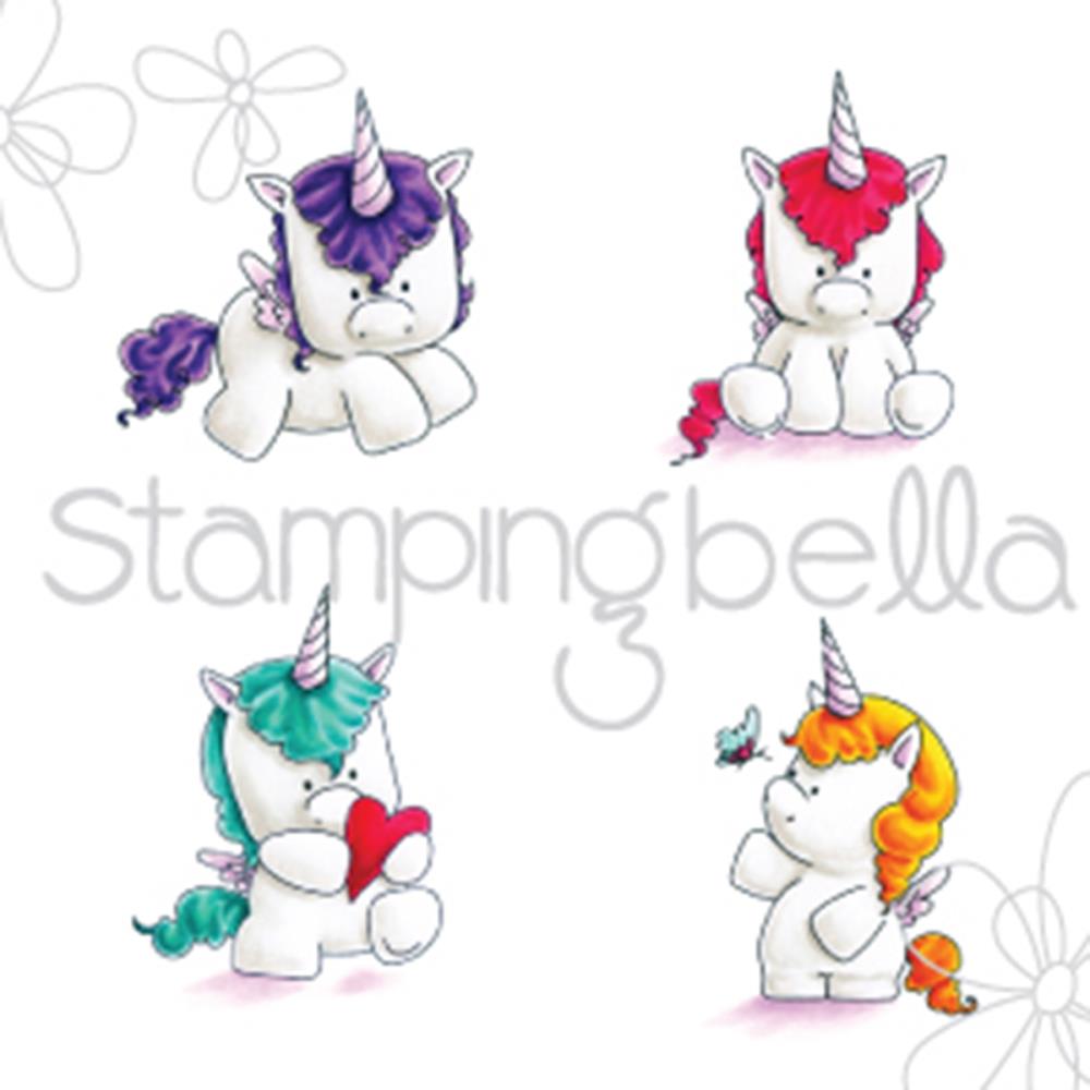 SET OF UNICORNS UNMOUNTED RUBBER STAMP SET - STAMPING BELLA