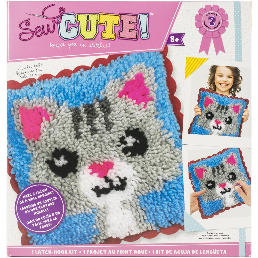 SEW CUTE! LATCH HOOK KIT - KITTY DESIGN