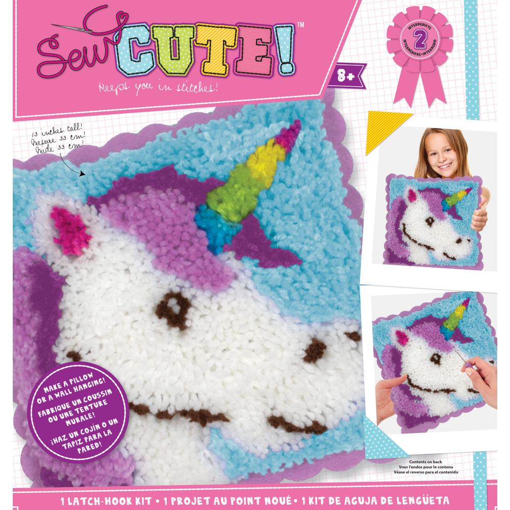 SEW CUTE! LATCH HOOK KIT - UNICORN DESIGN