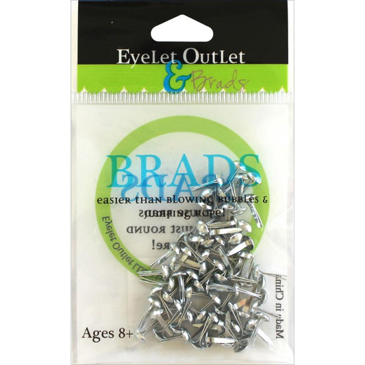 4MM SHINY SILVER BRADS - FROM EYELET OUTLET & BRADS