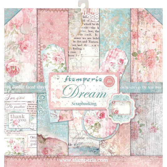 STAMPERIA DOUBLE SIDED 10 PAGE 12" X 12" PAPER PAD - DREAM