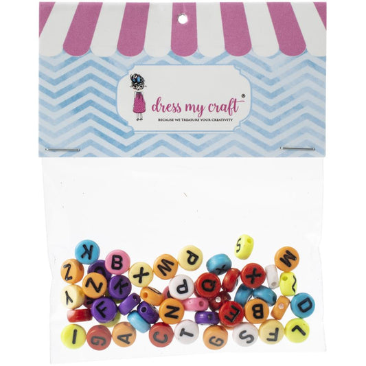 ROUND LETTER BEADS (50PK) - DRESS MY CRAFT