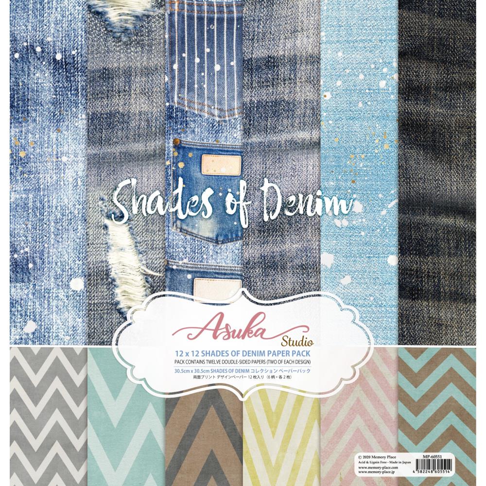 SHADES OF DENIM 12" X 12" COLLECTION PAPER PACK BY ASUKA STUDIO