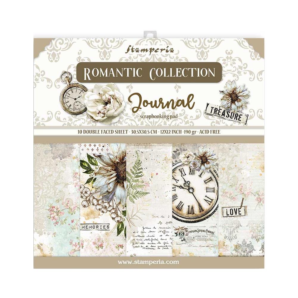 STAMPERIA DOUBLE SIDED 10 PAGE 12" X 12" PAPER PAD - ROMANTIC JOURNAL